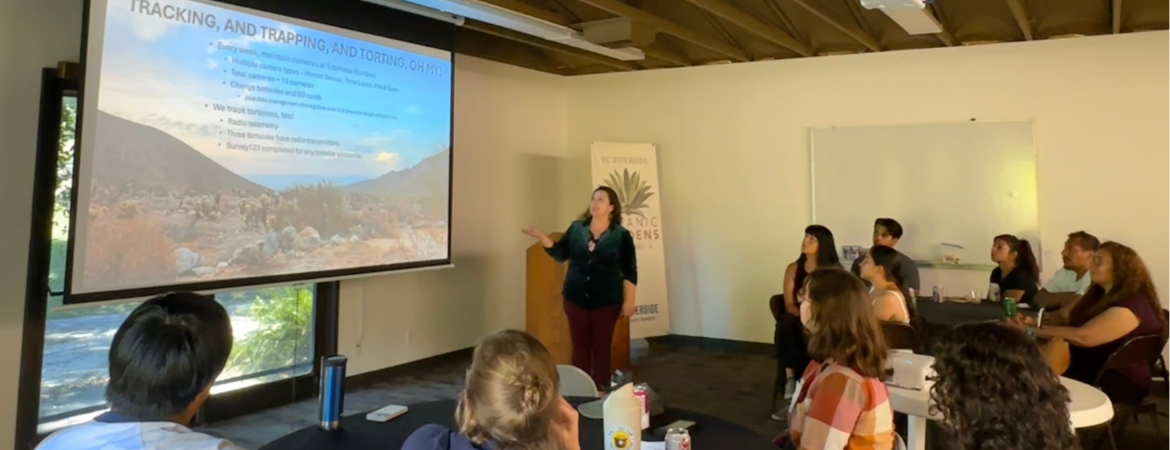 2026 NRS intern Claudina Evans giving her research presentation.