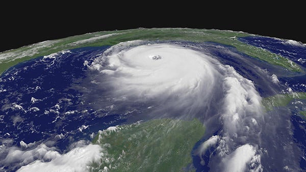 Hurricane Katrina view from ISS, source NASA Goddard
