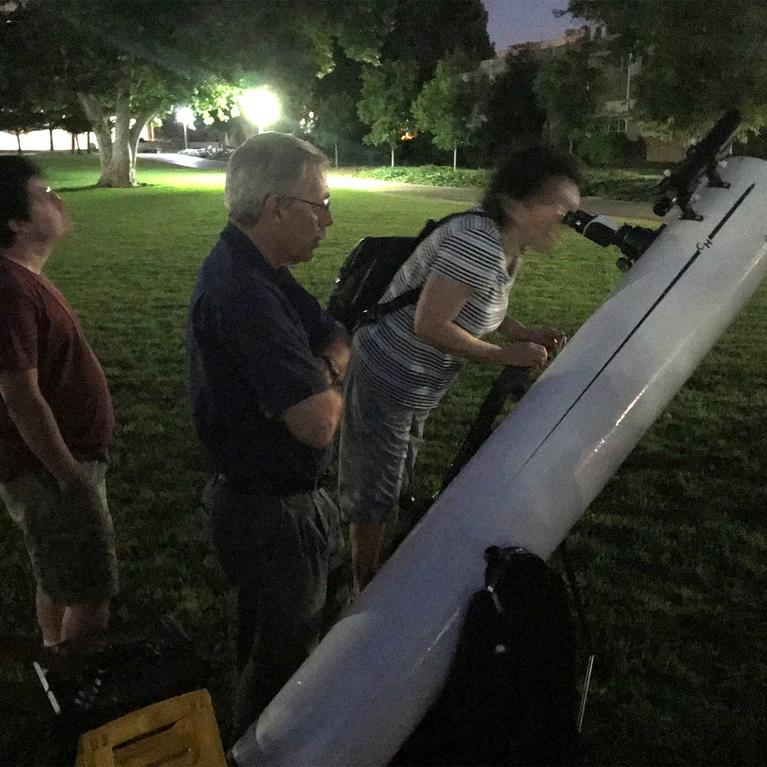 Telescope viewing on campus, Apollo 11 moon landing celebration at UCR