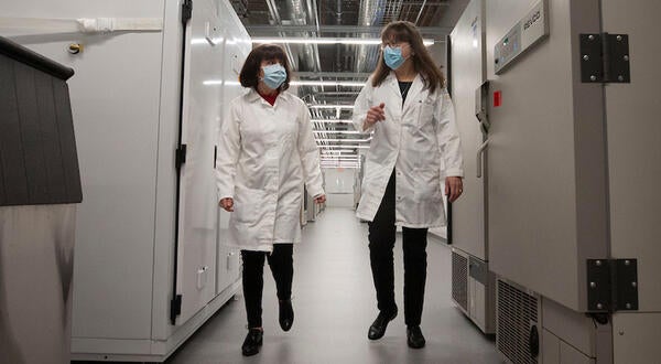 Isgouhi Kaloshia, left, and Katherine A. Borkovich, are the researchers that helped put together a testing lab in the Multidisciplinary Research Building. Photo Credit: Stan Lim