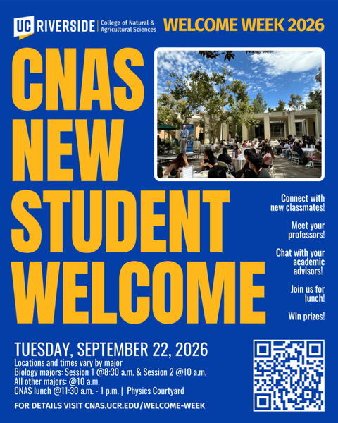 2026 CNAS New Student Welcome Flyer
