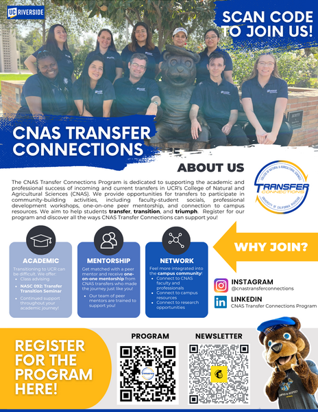 CNAS Transfer Connections 2024-2025 Programming Flyer