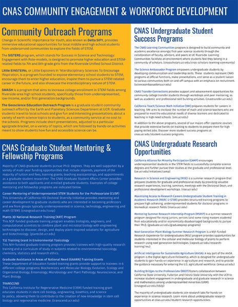 Community Engagement and Workforce Development Info Sheet