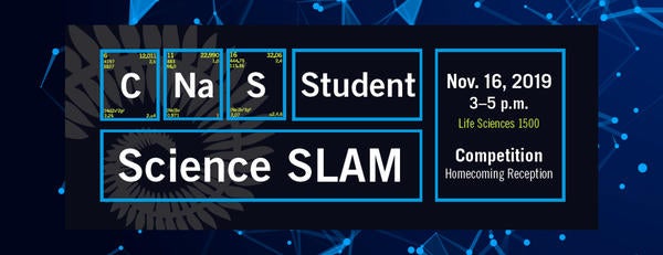 CNAS Student Science Slam 2019 news header