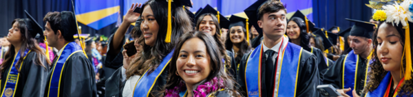 Students at Toyota Arena for 2023 CNAS Commencement