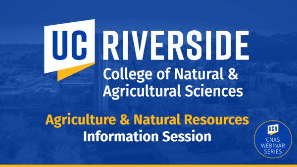 Agriculture Natural Resources CNAS Webinar Series