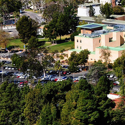 Aerial view of the campus and moutains (c) UCR