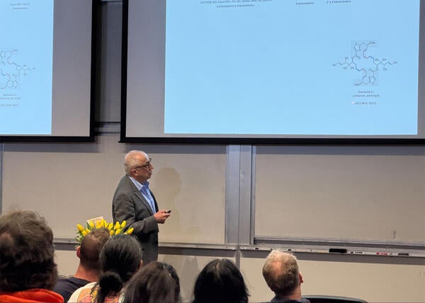 Amir H. Hoveyda speaking at UC Riverside.