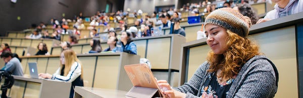 (c) UCR - students in physics lecture hall