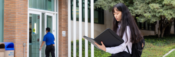 UCR students outside Career Center