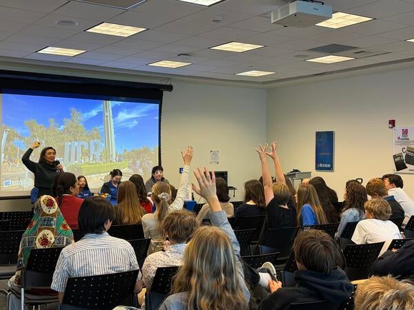 students with Riverside Unified School District Science and Engineering Fair at CNAS Experience