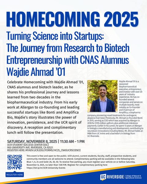 CNAS Homecoming: Turning Science into Startups