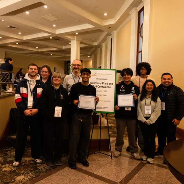 UCR undergraduates displaying research awards won