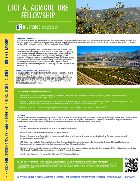 Digital Agriculture Fellowship Info Sheet