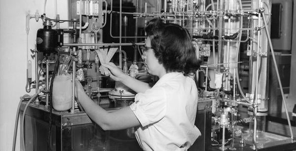 student working in a lab