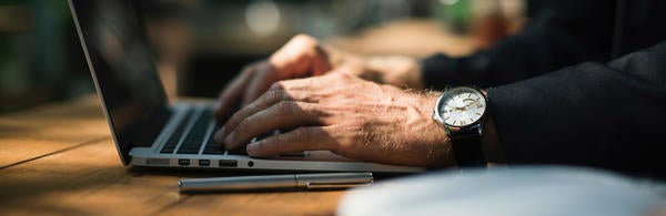 Hands on laptop