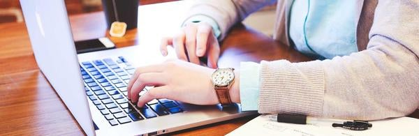 Student and laptop