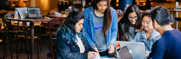 UCR Students in Highlander Union Building lobby