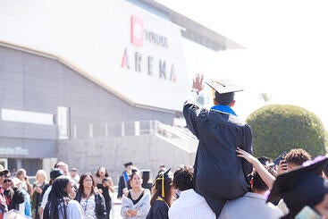 CNAS Graduates in front of Toyota Arena in Ontario