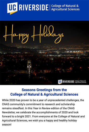 CNAS Newsletter: Holiday and Year in Review Issue, December 22, 2020