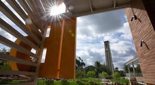 Looking at Bell Tower from HUB (c) UCR/Stan Lim
